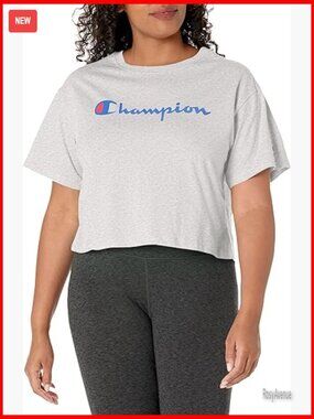 Cropped T-Shirt, Box Fit, Cotton Blend, Athletic Tee, Short Sleeve